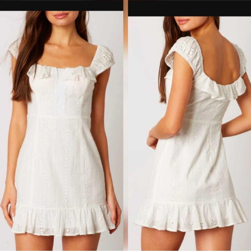 Pookie & Sebastian Elba White Eyelet Dress M NWT